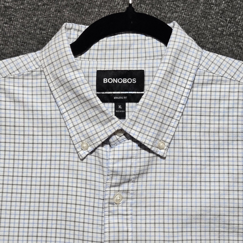 Bonobos Oxford Button Shirt Mens XL Athletic Fit Check Casual Work Long Sleeve